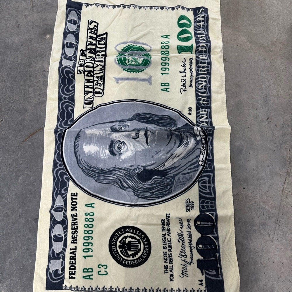 BIG Money $100 Hundred Dollar Bill 30"x60" Cotton Beach Towel